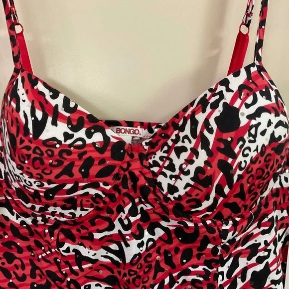 Bongo Ciara Red Corvette Animal Print Juniors Cami Top XL From Sears - Picture 4 of 14